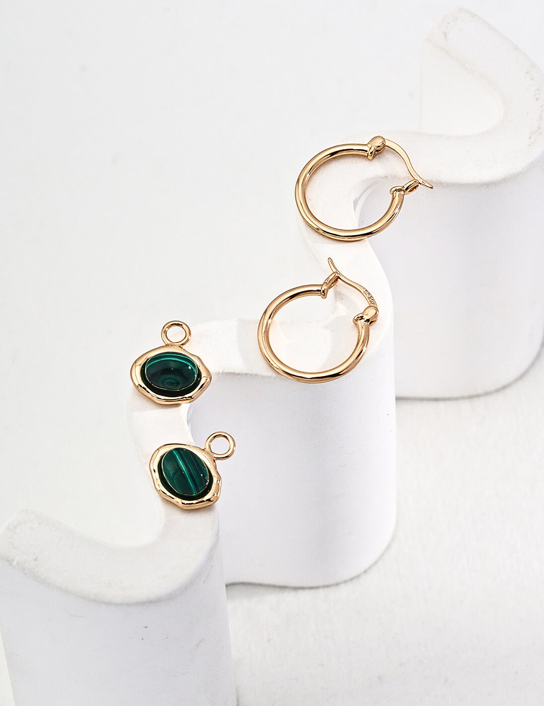 Vintage Gold Peacock Huggie Hoop Earrings