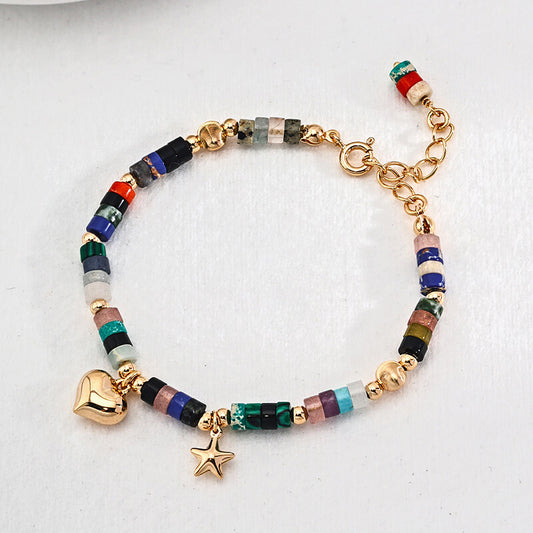 Antique Gold Coloured Stone Bracelet