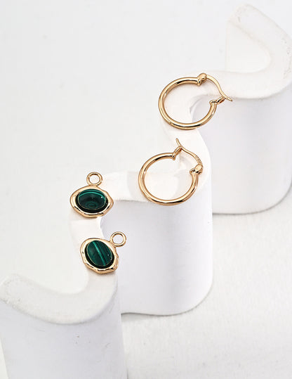 Vintage Gold Peacock Huggie Hoop Earrings