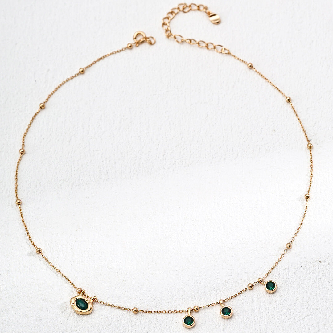 Sleek Sparkle: Silver Zircon Necklace