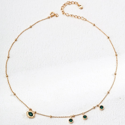 Sleek Sparkle: Silver Zircon Necklace